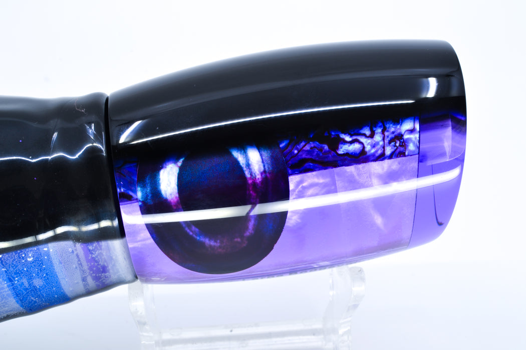 Moyes Lures Purple Paua Shell-MOP Black Back Large Boogeyman 14" 9.7oz Skirted