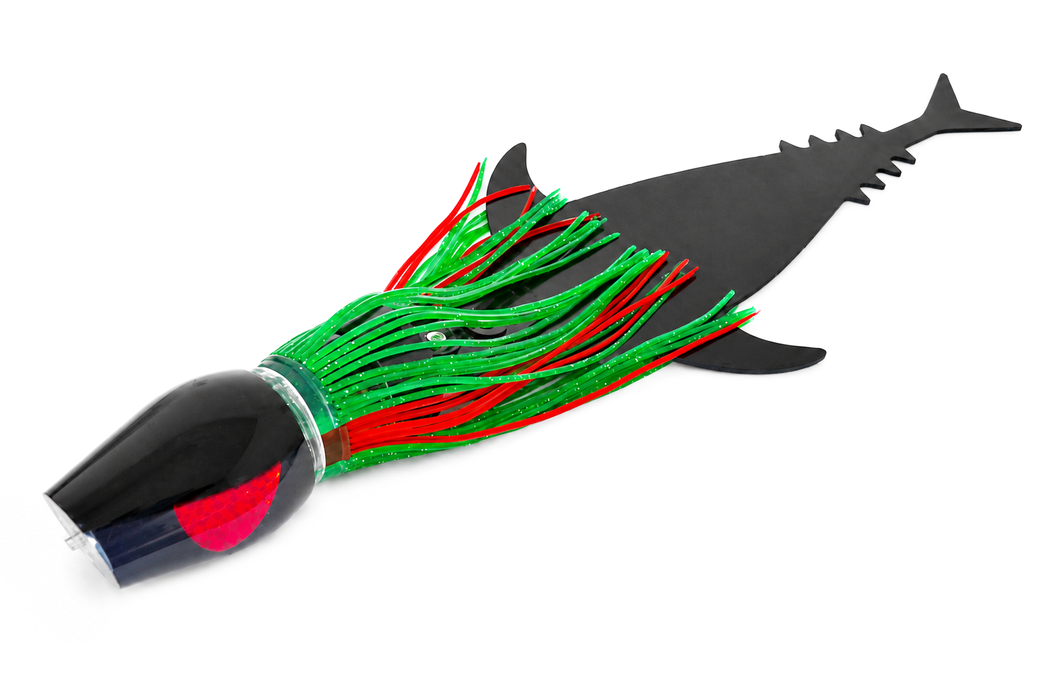 Moyes Lures/Grander Marlin Tackle Sumo + D-Flap Teaser Combo Green-Red Stripes