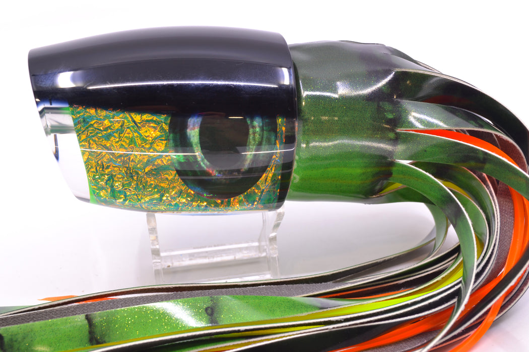 Moyes Lures Green-Orange Dichro Black Back XL J-Boy Teaser 16.3oz FT Vinyl Green Tiger GZE