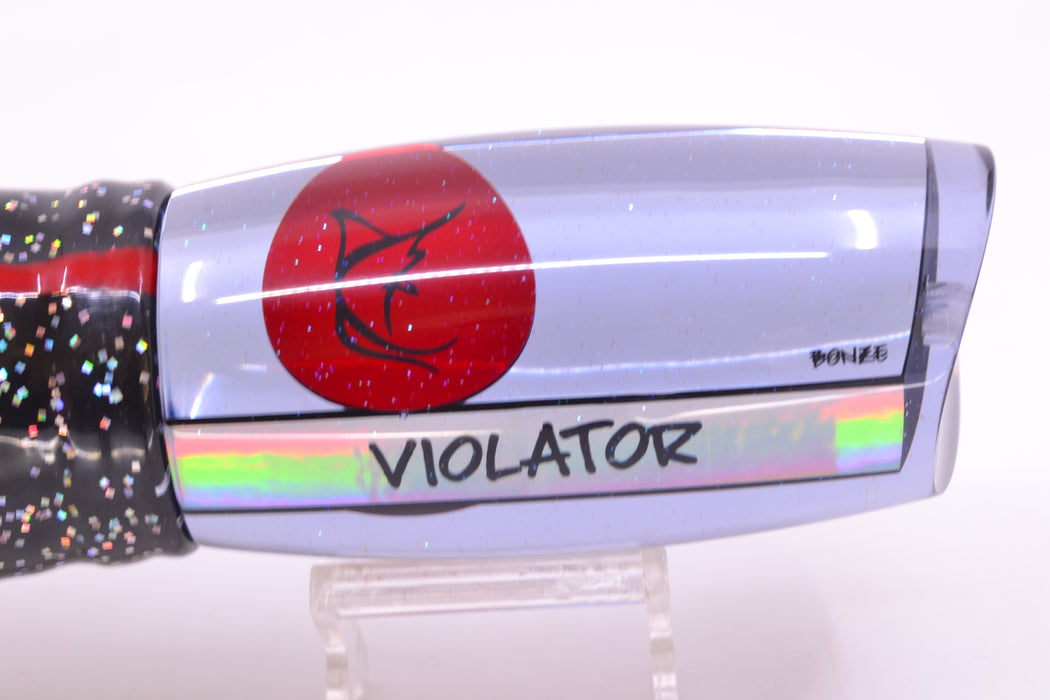 Bonze Lures Smoke Mirrored Red Eyes Violator 14" 17oz Skirted Black/Rainbow