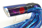 Marlin Magic Lures Purple MOP Blue Back Red Eyes Large Tube 12" 8oz Skirted Black-Purple