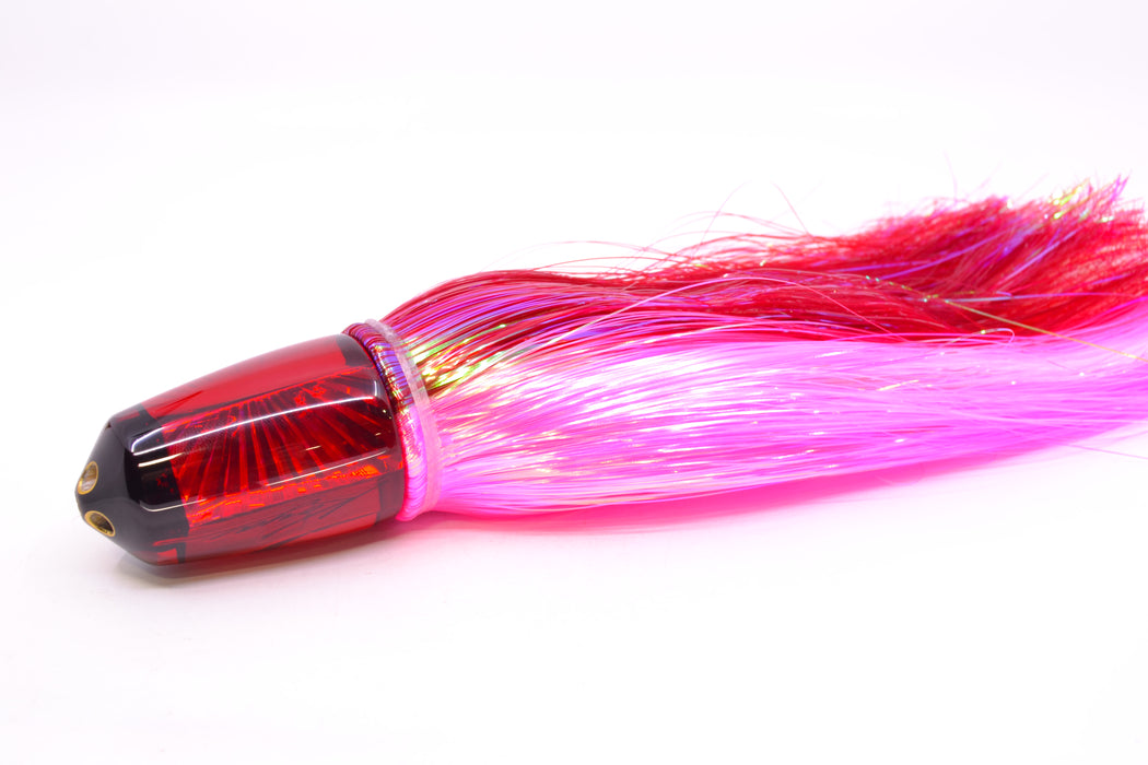 Koya Lures Red Rainbow Starburst 4-Hole Bullet 9"+ 7oz Strobez Red-Pink/White