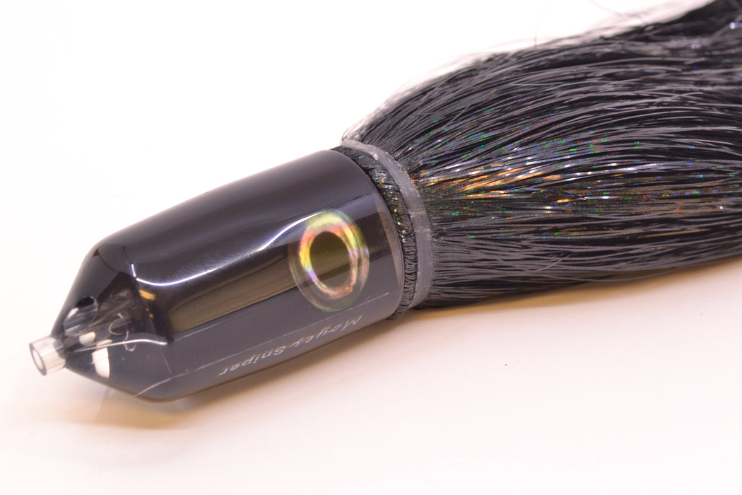 Moyes Lures Black Pearl Black Back 2-Hole Small Sniper Jet 9" 5.7oz Strobez Black/Chartreuse