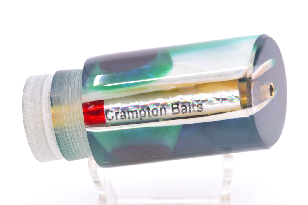Crampton Baits Real White MOP Black-Green Back Black-Green Eyes 1/4 Tonner 12" 4.5oz