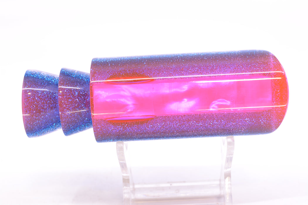 Moyes Lures White MOP Pink-Blue Back Red Eyes Medium Pipe Bomb 12" 4.6oz