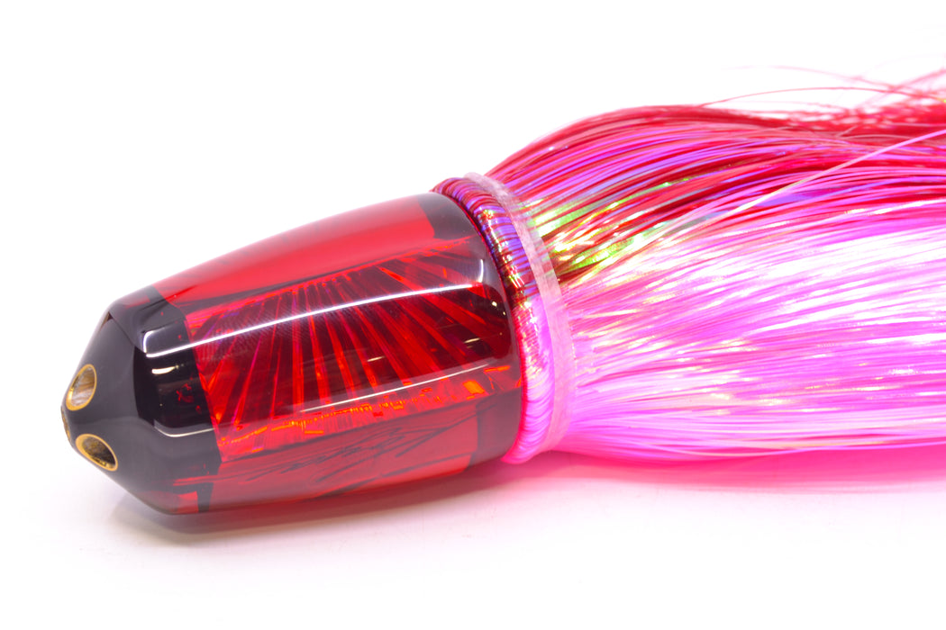 Koya Lures Red Rainbow Starburst 4-Hole Bullet 9"+ 7oz Strobez Red-Pink/White