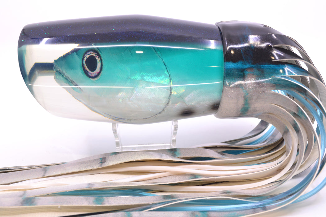 Ali'i Kai Lures Bonito Turquoise-White Fish Head Black Back Torta Teaser 30oz FT Vinyl