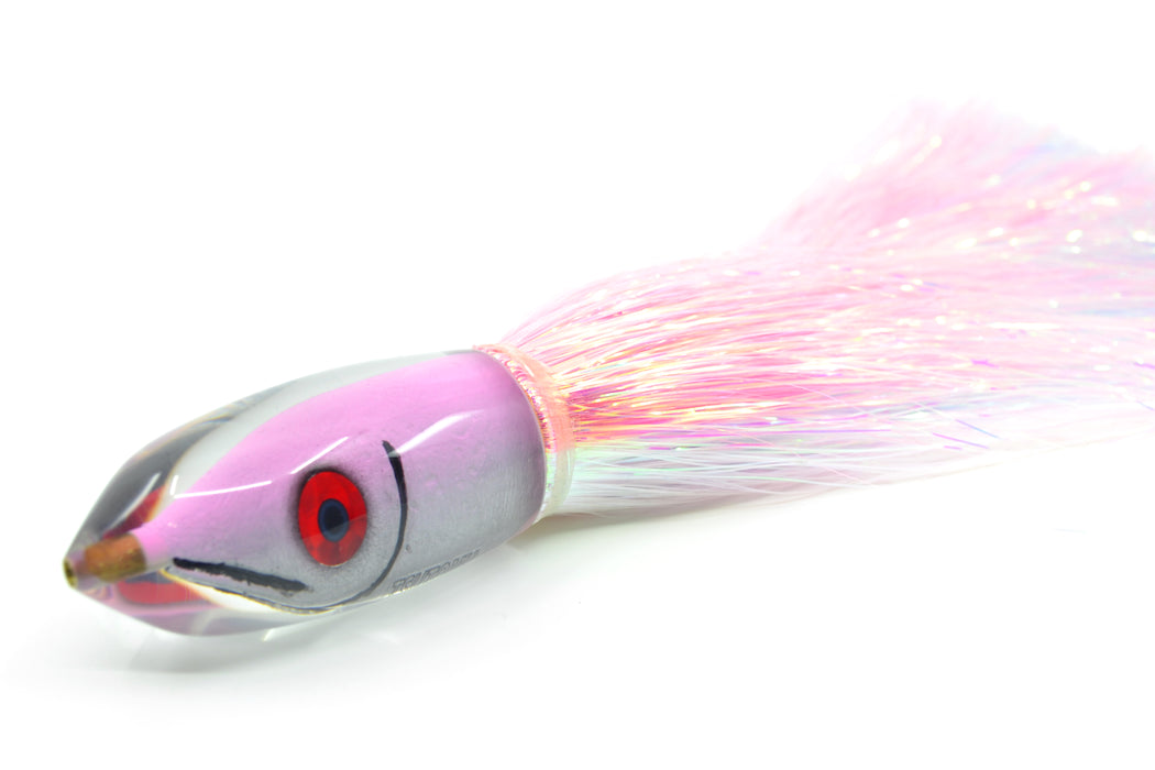 Tsutomu Lures Pink Salmon Fish Head Moke Bullet 9" 5.6oz Flashabou