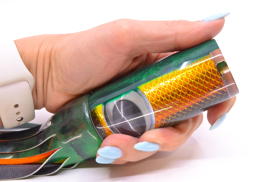 Koya Lures Rainbow Scale Green Back Doll Eyes Hard Head 12" 7oz FT Vinyl
