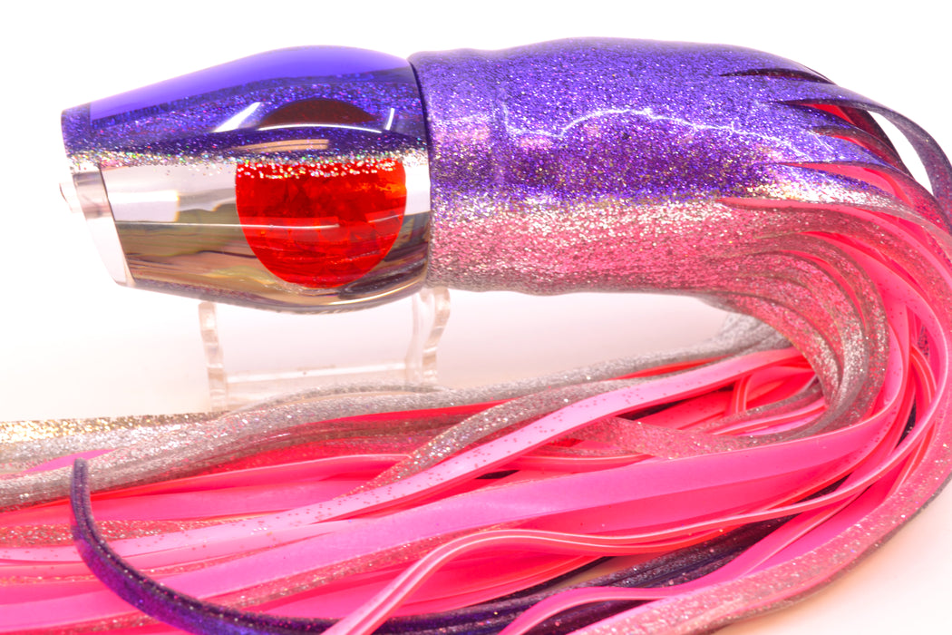 Moyes Lures Clear Mirrored Purple-Silver Back Red Eyes Large Sumo 14" 13.8oz Skirted