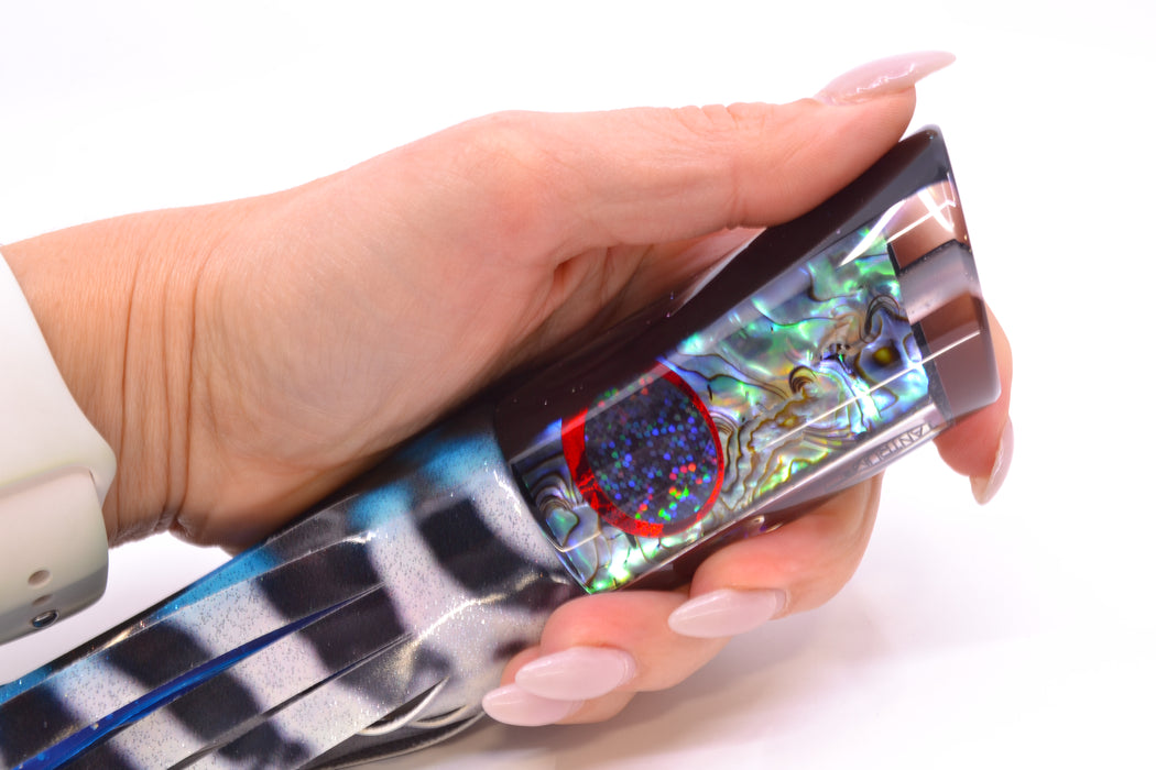 TANTRUM Lures Abalone Shell Black Back Large Tube 12" 7.7oz Fire Tailz Vinyl Wahoo