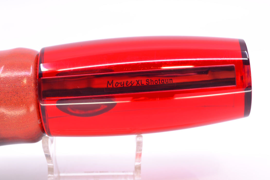Moyes Lures Red Mirrored Taxi Eyes XL Shotgun 14" 11oz Fire Tailz Vinyl Red Tiger GZE