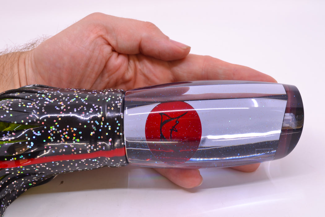 Bonze Lures Smoke Mirrored Red Eyes Violator 14" 17oz Skirted Black/Rainbow