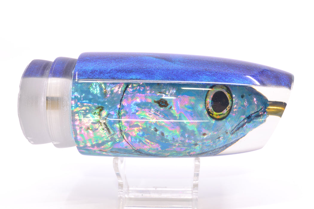 Ali'i Kai Lures Blue-Pink Shell Blue-Turquoise Chameleon Back Fish Head XL Plunger 16" 14oz GZE