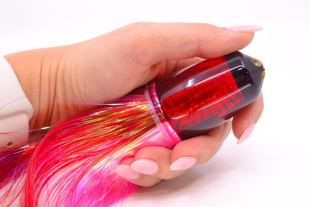 Koya Lures Red Rainbow Starburst 4-Hole Bullet 9"+ 7oz Strobez Red-Pink/White