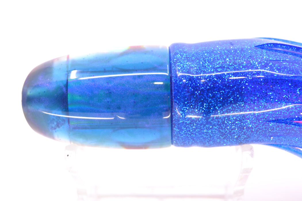 Bomboy Lures White Abalone Blue Back Ahi Bomb 9" 4oz Skirted Blue-Silver/Pink