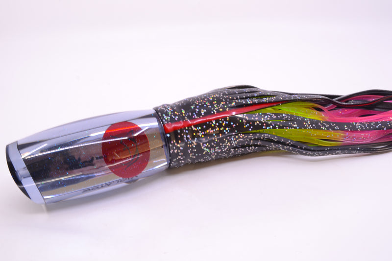 Bonze Lures Smoke Mirrored Red Eyes Violator 14" 17oz Skirted Black/Rainbow