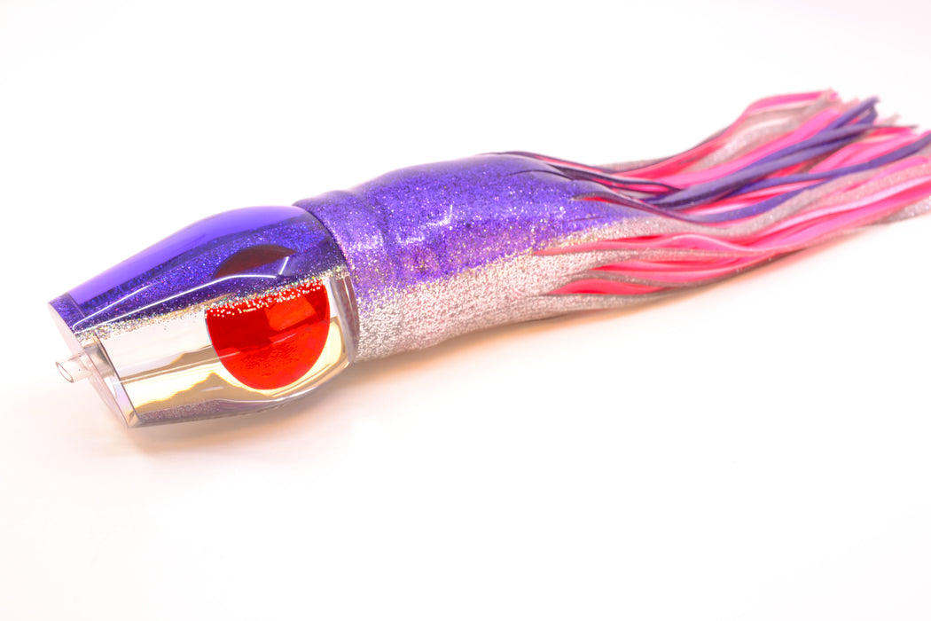 Moyes Lures Clear Mirrored Purple-Silver Back Red Eyes Large Sumo 14" 13.8oz Skirted