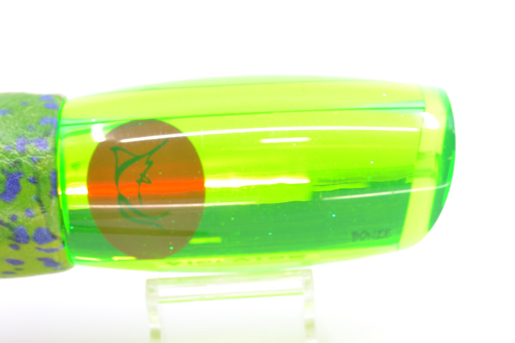 Bonze Lures Chartreuse Mirrored Red Eyes Violator 14" 14.6oz ALV Vinyl Green Mahi