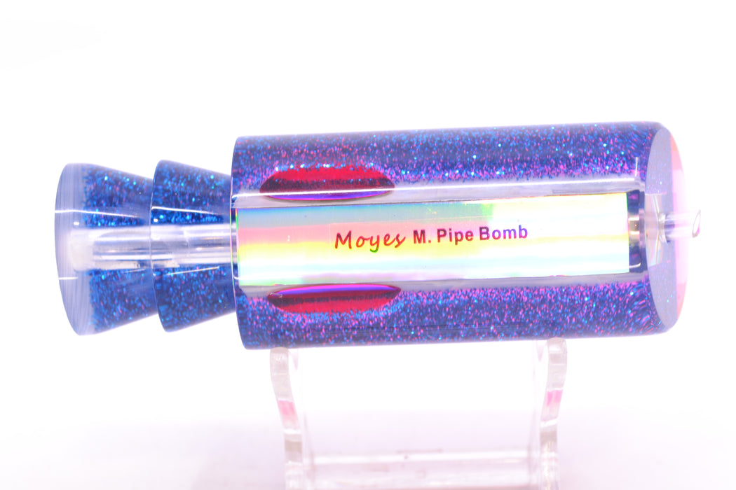 Moyes Lures White MOP Pink-Blue Back Red Eyes Medium Pipe Bomb 12" 4.6oz