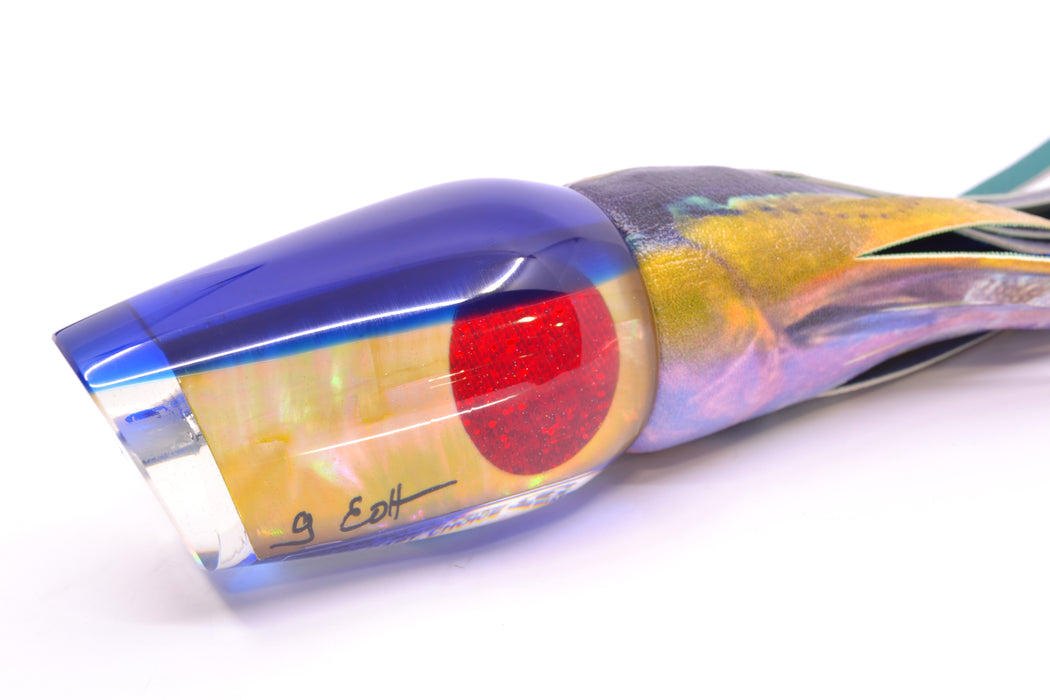 Marlin Magic Lures Golden MOP Blue Back Red Eyes Captain's Choice 14" 11oz ALV Tuna