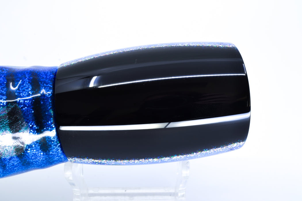 Moyes Lures Blue MOP Black-Holo Giltter Back Large Boogeyman 14" 9.7oz Skirted