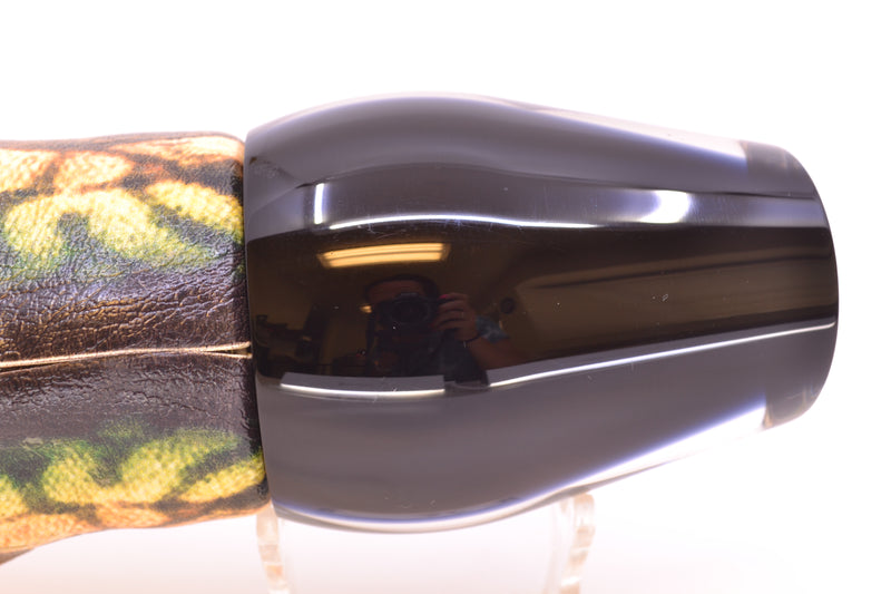 Moyes Lures Orange Dichro Black Back Taxi Eyes XL Sumo 16" 16.4oz ALV Vinyl Mackerel