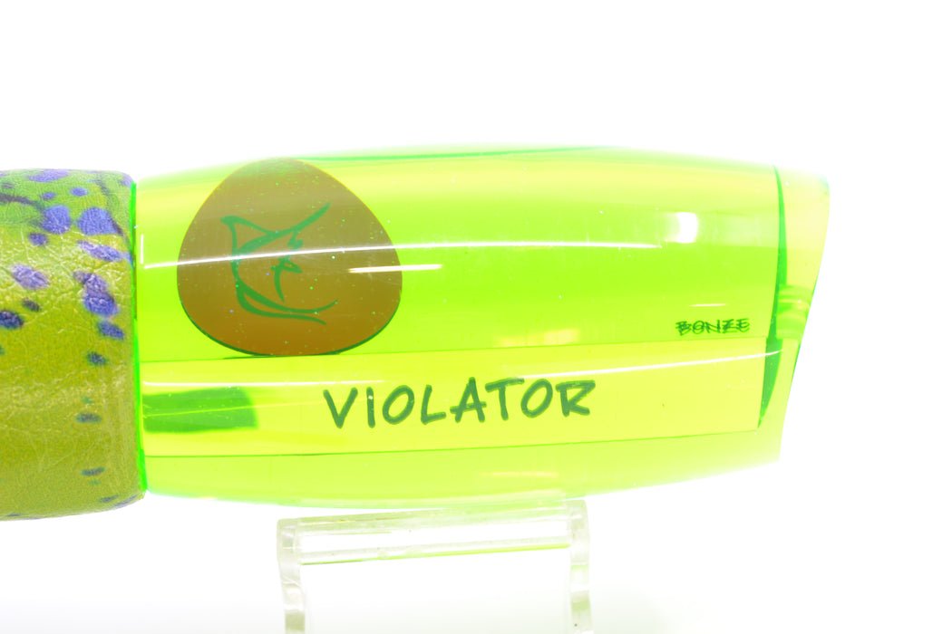 Bonze Lures Chartreuse Mirrored Red Eyes Violator 14" 14.6oz ALV Vinyl Green Mahi