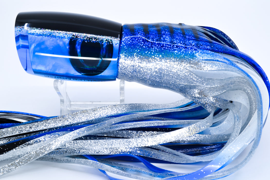 Moyes Lures Blue MOP Black-Holo Giltter Back Large Boogeyman 14" 9.7oz Skirted