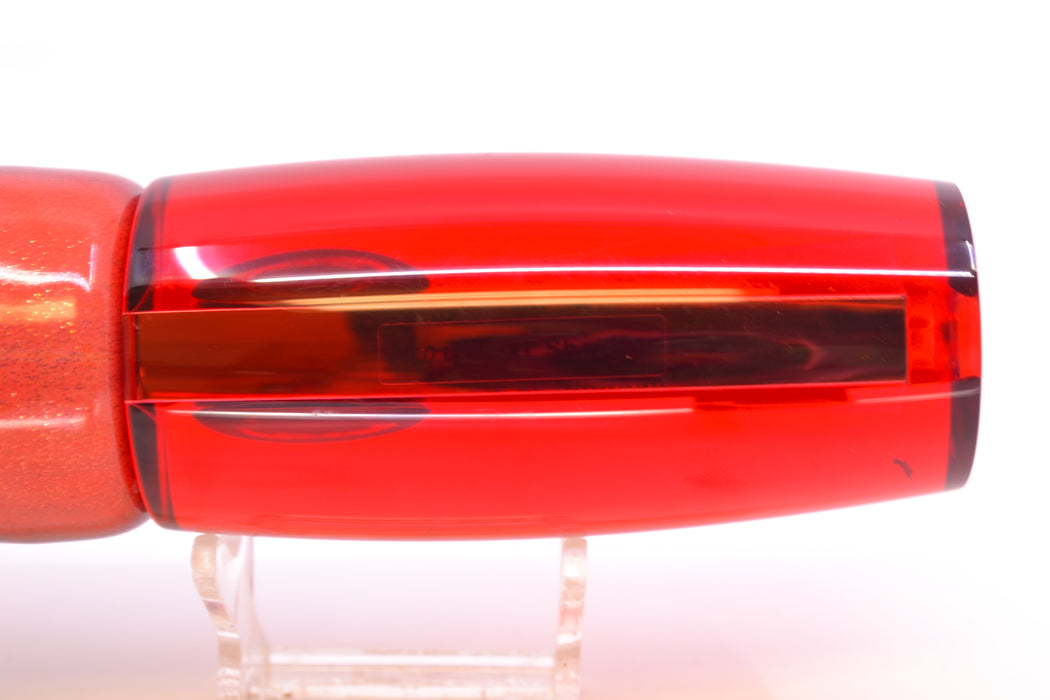 Moyes Lures Red Mirrored Taxi Eyes XL Shotgun 14" 11oz FT Vinyl Red Tiger