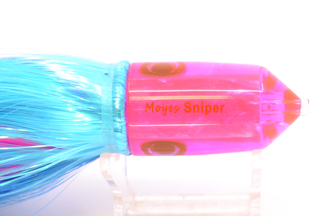 Moyes Lures Pink MOP Blue Back 2-Hole Small Sniper Jet 9" 5.7oz Strobez Blue-Ice Blue