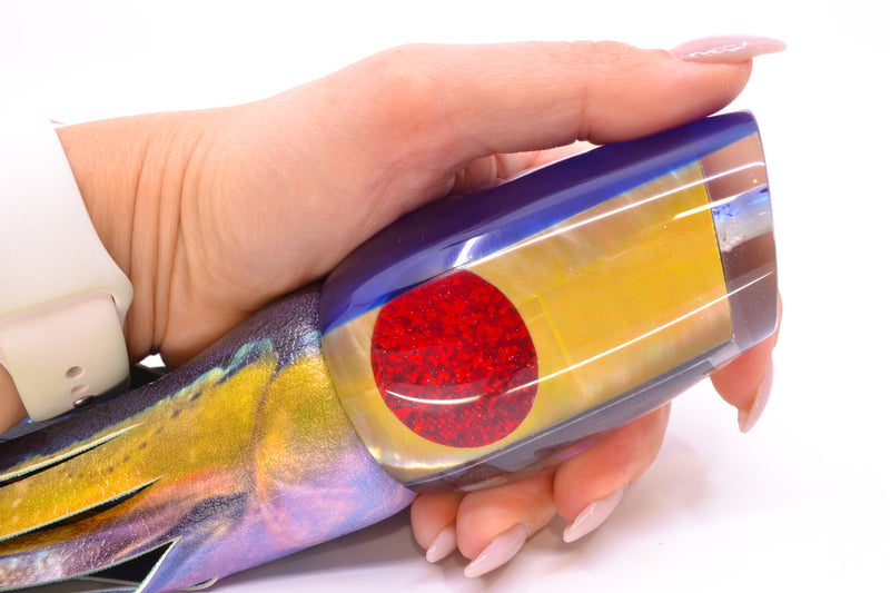 Marlin Magic Lures Golden MOP Blue Back Red Eyes Captain's Choice 14" 11oz ALV Tuna
