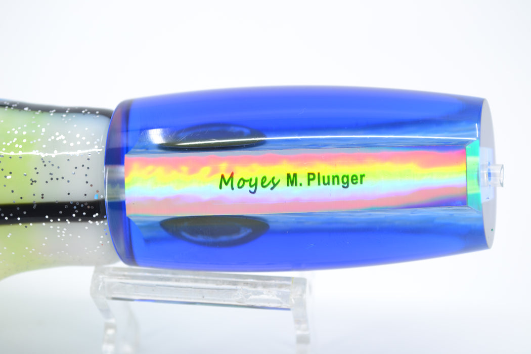 Moyes Lures Rainbow MOP Blue Back Medium Plunger 12" 7.5oz Skirted Gay Bob-Rainbow