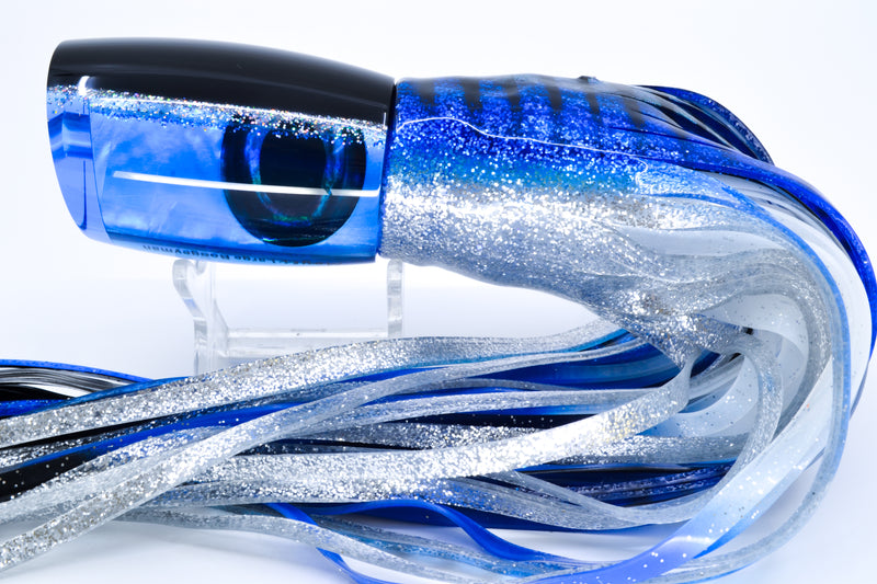 Moyes Lures Blue MOP Black-Holo Giltter Back Large Boogeyman 14" 9.7oz Skirted