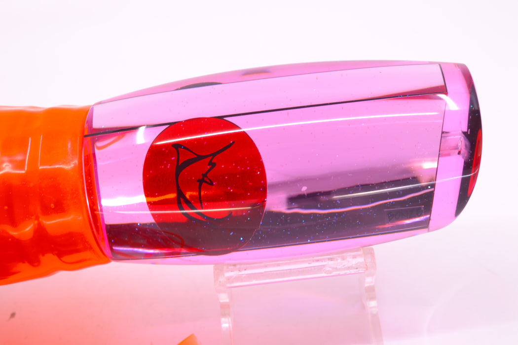Bonze Lures Pink Mirrored Red Eyes Violator 14" 17oz Skirted Orange/Pink