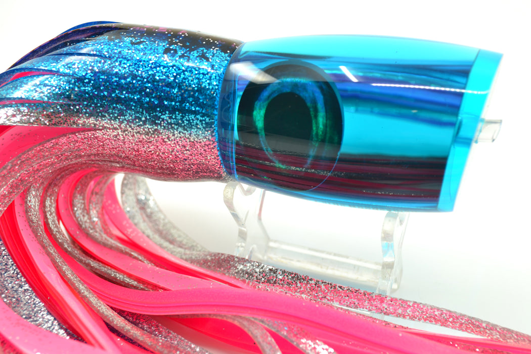 Moyes Lures Ice Blue Mirrored Large Boogeyman 14" 9.7oz Skirted Blue-Silver-Pink
