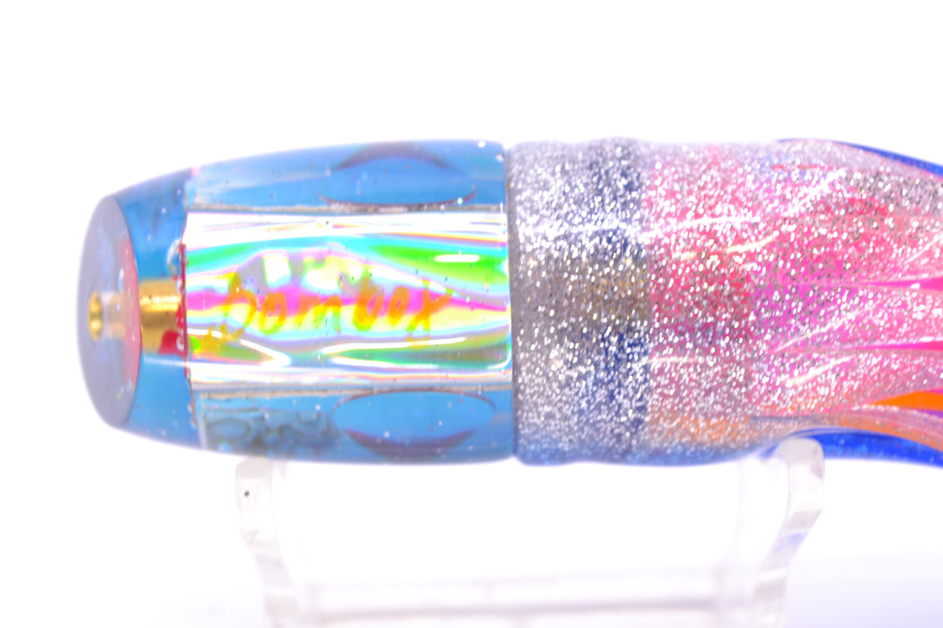Bomboy Lures White Abalone Blue Back Ahi Bomb 9" 4oz Skirted Blue-Silver/Pink