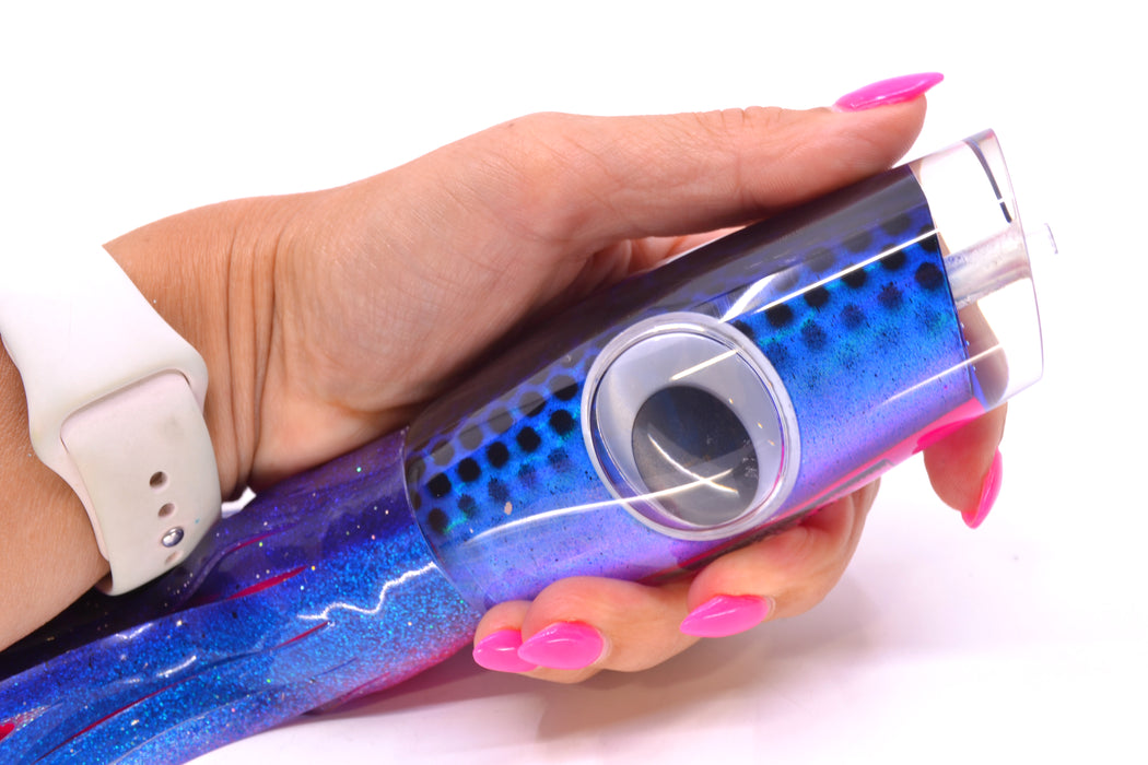 Big T Lures Blue-Purple-Pink Pearl Black Dotted Back Leopard 12" 10.7oz Skirted GZE