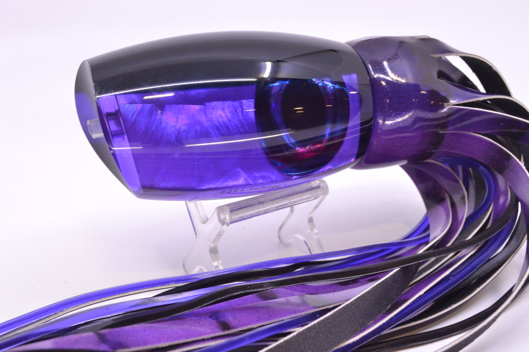 Moyes Lures Purple MOP Black Back Taxi Eyes 1305 16" 14oz Fire Tailz Vinyl Grape Juice