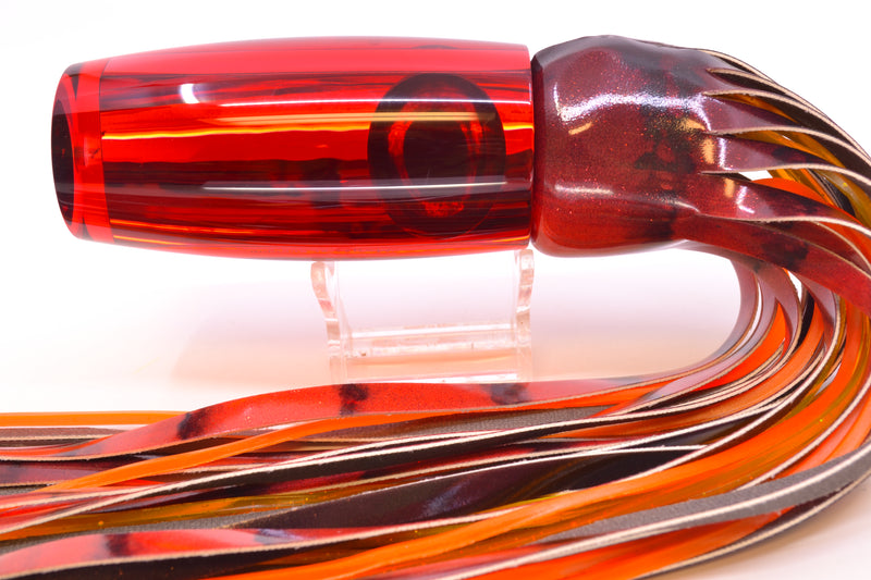 Moyes Lures Red Mirrored Taxi Eyes XL Shotgun 14" 11oz FT Vinyl Red Tiger
