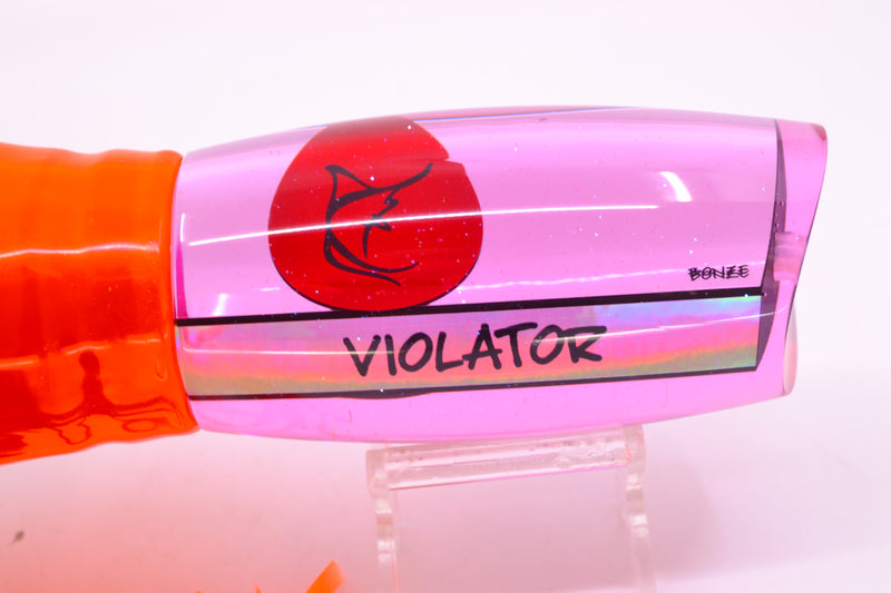 Bonze Lures Pink Mirrored Red Eyes Violator 14" 17oz Skirted Orange/Pink