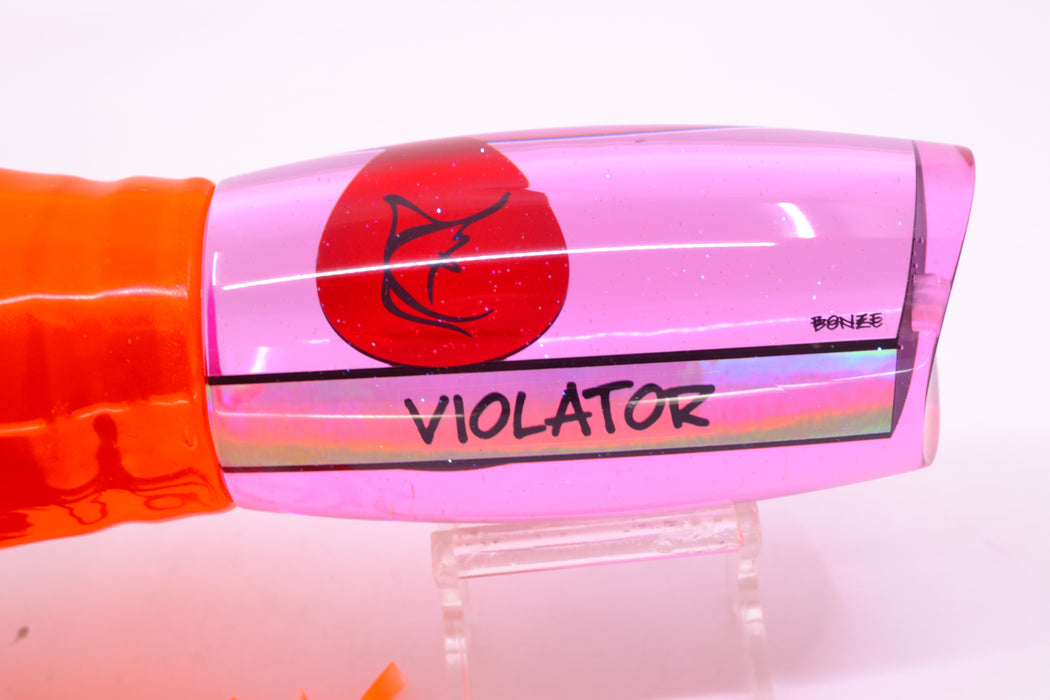 Bonze Lures Pink Mirrored Red Eyes Violator 14" 17oz Skirted Orange/Pink