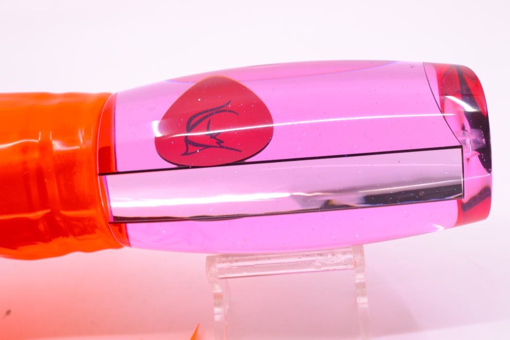 Bonze Lures Pink Mirrored Red Eyes Violator 14" 17oz Skirted Orange/Pink