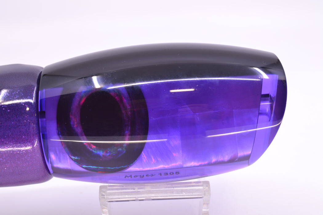 Moyes Lures Purple MOP Black Back Taxi Eyes 1305 16" 14oz Fire Tailz Vinyl Grape Juice