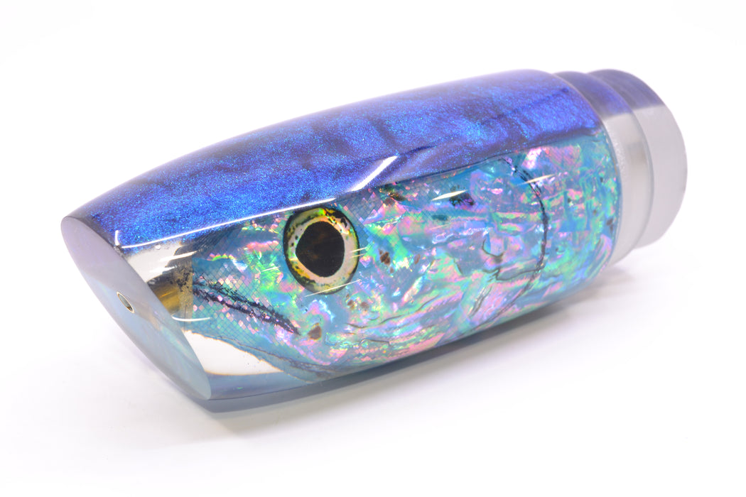 Ali'i Kai Lures Blue-Pink Shell Blue-Turquoise Chameleon Back Fish Head XL Plunger 16" 14oz GZE