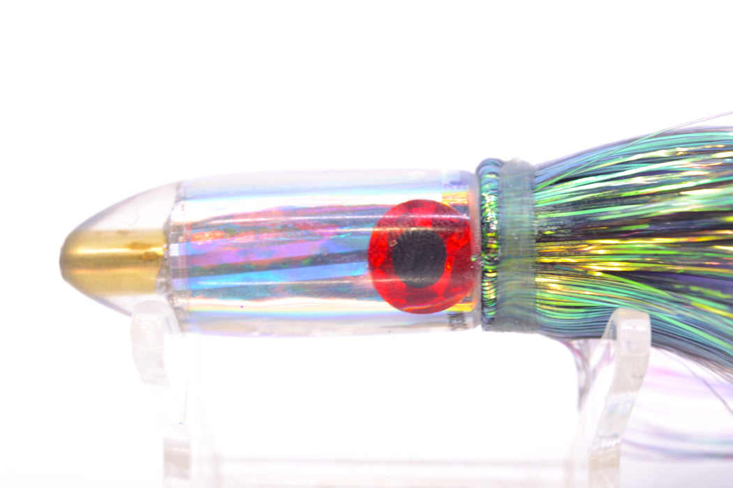 Coggin Lures Rainbow Stripes Peanut Dart 4.5" 1.5oz Flashabou Black/Light Blue GZE