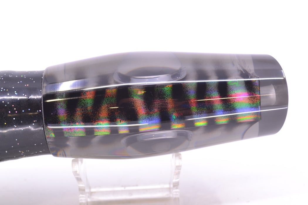 Big T Lures Smoke Rainbow Pearl Black Striped Back Leopard 12" 10.7oz Skirted Black GZE