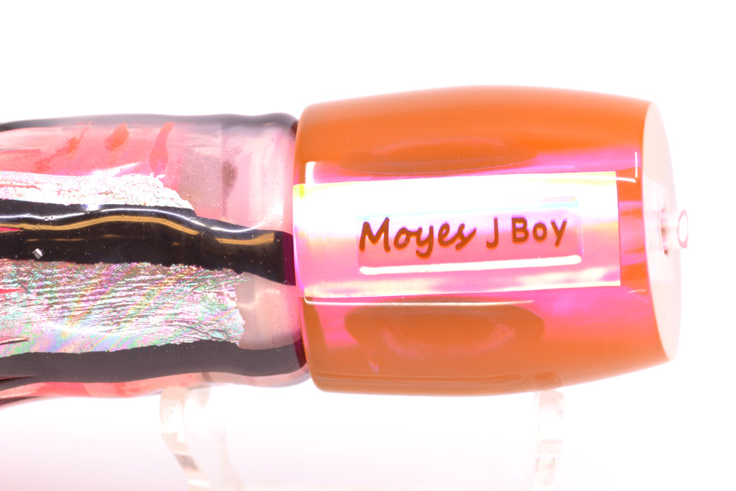 Moyes Lures Pink MOP Black Back Taxi Eyes Medium J-Boy 12" 7oz Skirted Skipjack/Pink