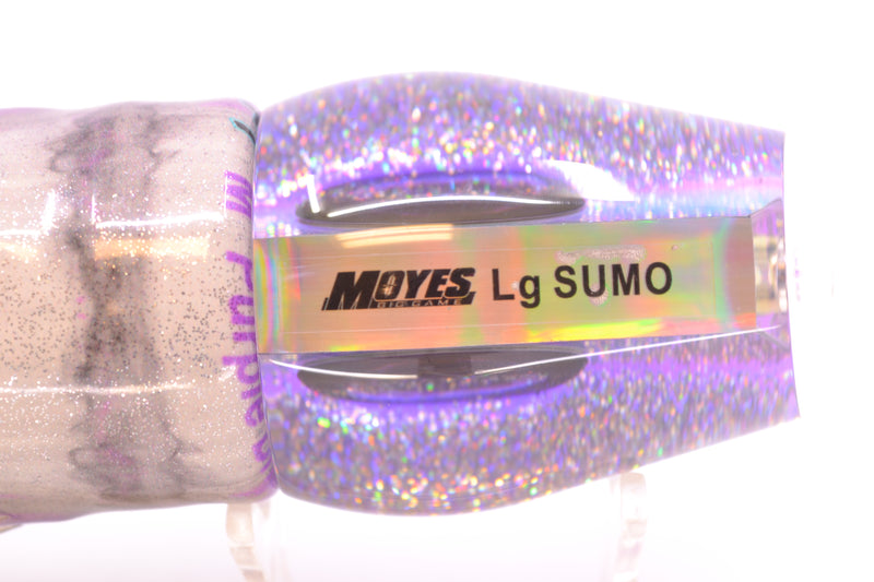 Moyes Lures Silver Rainbow Purple-Silver Back Large Sumo 14" 10.3oz FT Vinyl Purple Drip