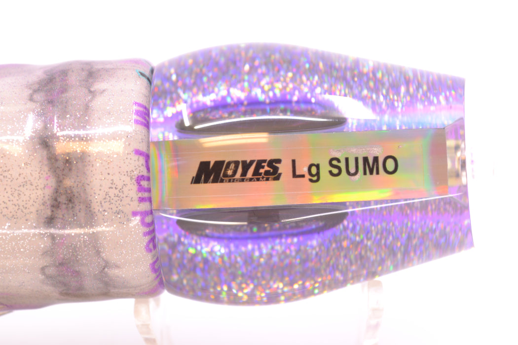 Moyes Lures Silver Rainbow Purple-Silver Back Large Sumo 14" 10.3oz FT Vinyl Purple Drip